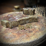 Forglemmigej ørestikker, 3 blomster samlet - 14 karat guld