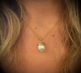 Agerntop i 14 karat guld m .South Sea perle 13 mm. dia.