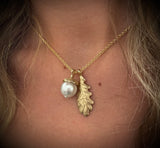 Agerntop i 14 karat guld m .South Sea perle 13 mm. dia.