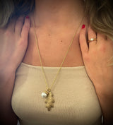 Agerntop i 14 karat guld m .South Sea perle 13 mm. dia.