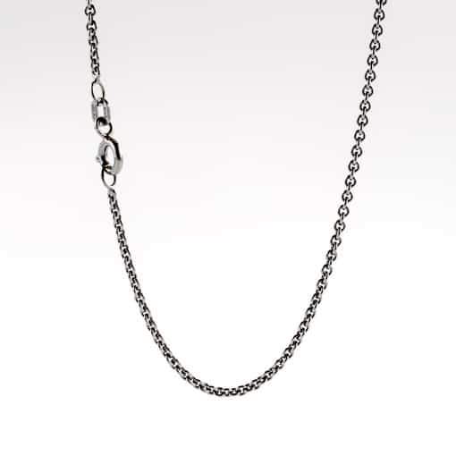 Halskæde i 925 sort rhodineret sølv 42 cm